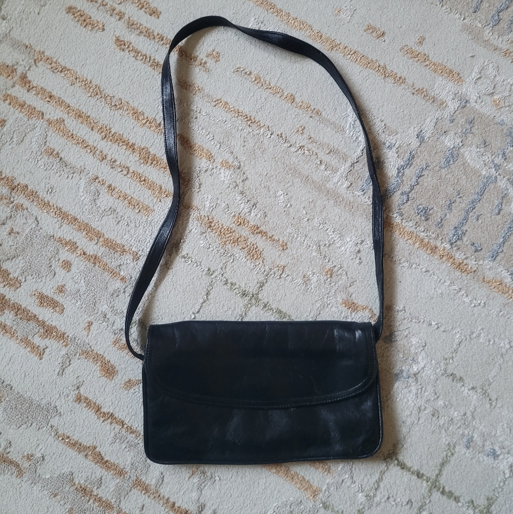 Vintage | Italian Black Leather Purse/Clutch